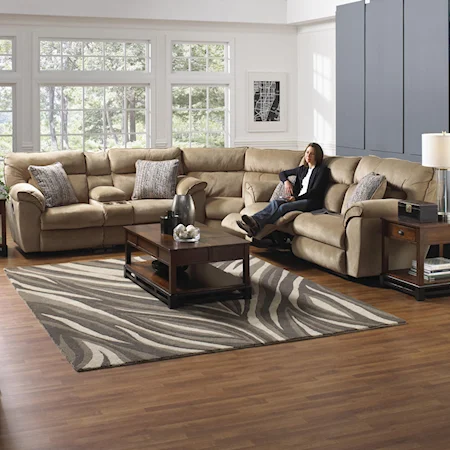 Reclining Sectional Sofa with Left Console